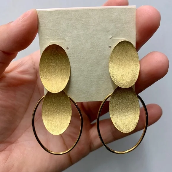 Rivka Friedman Concave DiscCascading DangleEarring - Picture 6 of 7